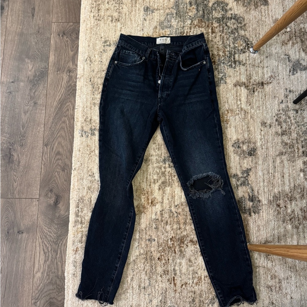 We The Free Dark Denim Distressed Jeans - Picture 1 of 3